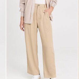 Reformation Mason Cropped Pants in Light Beige